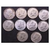 10  40 % SILVER HALF DOLLARS
