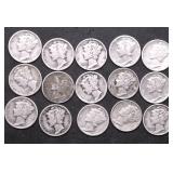 15 MERCURY DIMES
