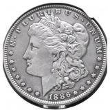 1886 MORGAN DOLLAR AU DETAILS