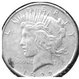 1922 PEACE DOLLAR VF