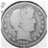 1902 O BARBER HALF DOLLAR G
