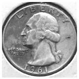 1961 WASHINGTON QUARTER XF