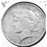 1922 D PEACE DOLLAR VF