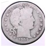 1909 BARBER HALF DOLLAR G