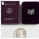 1986 PROOF SILVER EAGLE W BOX PAPERS