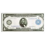 1914 5 $ FEDERAL RESERVE NOTE  AU
