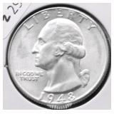 1948 GEM BU WASHINGTON HALF DOLLAR GEM