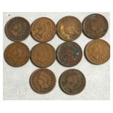 10 INDIAN HEAD CENTS