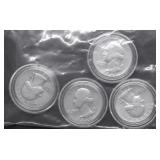 4 SILVER QUARTERS