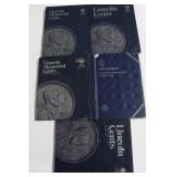 5 WHITMAN LINCOLN CENT BOOKS   NO COINS