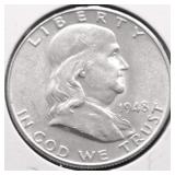 1949 GEM BU FRANKLIN HALF DOLLAR