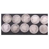 10 BARBER DIMES