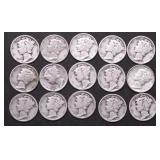 15 MERCURY DIMES