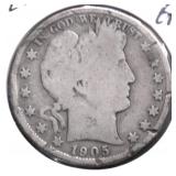 1905 S BARBER HALF DOLLAR G DETAILS