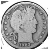 1902 O BARBER HALF DOLLAR VG