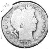 1906 SD BARBER HALF DOLLAR  AG