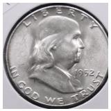 1952 S GEM BU FRANKLIN HALF DOLLAR