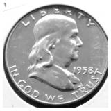 1958 CAMEO PROOF FRANKLIN HALF DOLLAR