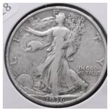 1936 S WALKING  HALF DOLLAR XF