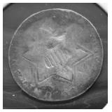 1856 SILVER 3 CENT PIECE AG