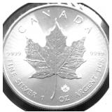 2021 1 OZ .999 SILVER  CANADA MAPLE LEAF GEM