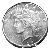 1922 S PEACE DOLLAR VF