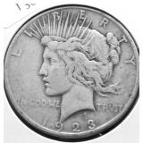 1923 S PEACE DOLLAR VF