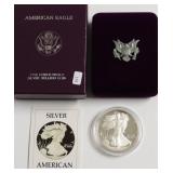 1986 PROOF SILVER EAGLE W BOX PAPERS
