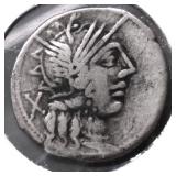 86 BC ROMAN EMPIRE DENARUS VF APOLLO JUPITOR