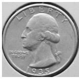 1935 WASHINGTON QUARTER AU