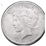 1922 S PEACE DOLLAR VF