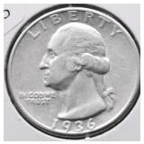 1936 CHOICE BU WASHINGTON QUARTER