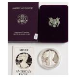 1986 PROOF SILVER EAGLE W BOX PAPERS