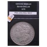1878  7 TF MORGAN DOLLAR XF