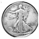 1942 WALKING HALF DOLLAR VG