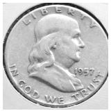 1957 FRANKLIN HALF DOLLAR F
