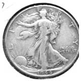 1944 WALKING HALF DOLLAR VF