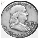 1958 FRANKLIN HALF DOLLAR VF