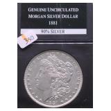 1881 O MORGAN DOLLAR AU
