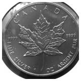 1989  1  OZ  .999 SILVER CANADA MAPLE LEAF GEM