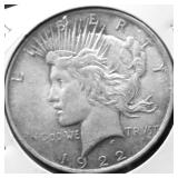 1922 PEACE DOLLAR VF