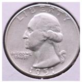 1951 S CHOICE BU WASHINGTON QUARTER