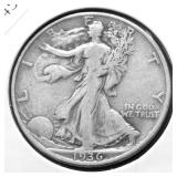 1936 D WALKING HALF DOLLAR VF