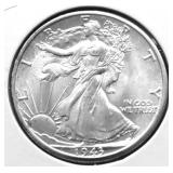 1943 D GEM BU WALKING HALF DOLLAR