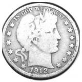 1912 BARBER HALF DOLLAR VG