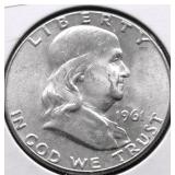 1961 CHOICE BU FRANKLIN HALF DOLLAR