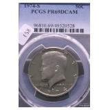 1974 S PCGS PF69DC KENNEDY HALF DOLLAR
