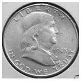 1948 CHOICE BU FBL FRANKLIN HALF DOLLAR