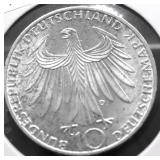 GERMANY SILVER 10 MARKS CH BU