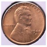 1944 D GEM RED LINCOLN CENT